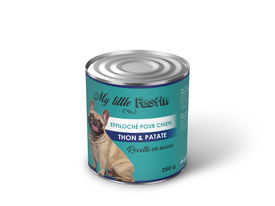 My Little Festin - P&acirc;t&eacute;e en Sauce Effiloch&eacute; Thon et Patate pour Chiens - 250g