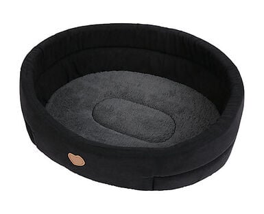 Animalis - Corbeille Tissus Suédine Noir et Gris pour Chien - T4