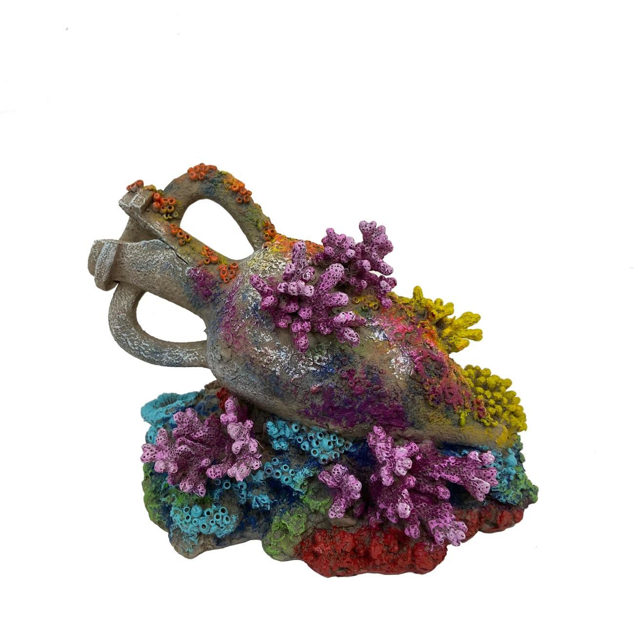 Aquadella - D&eacute;coration AMPHORA CORAL 1 pour Aquarium - 15x8,9x11,5x11,8cm Image num&eacute;ro 1