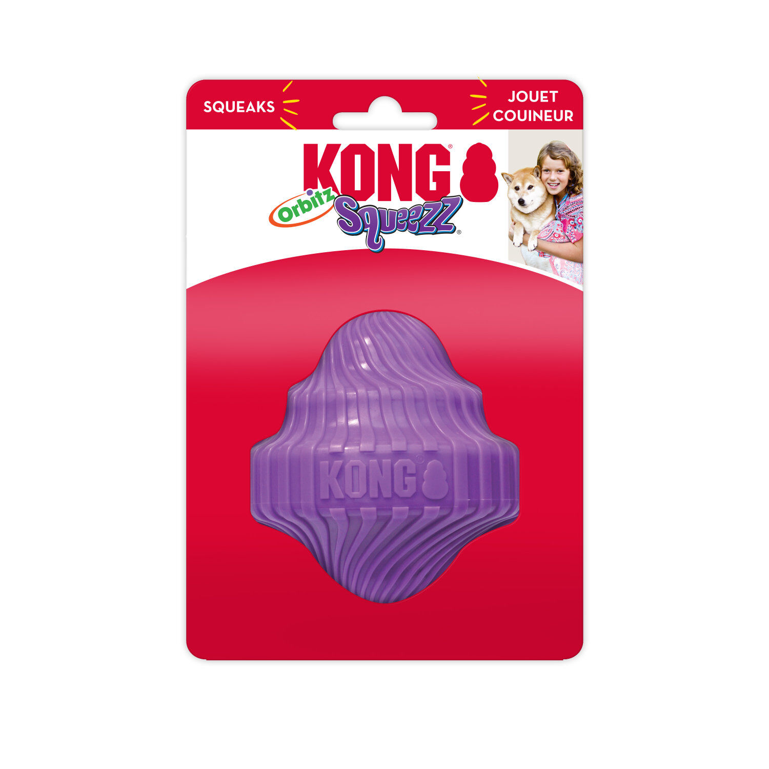 KONG - Jouet Balle Spin Squeezz Orbitz pour Chiens - M/L Image num&eacute;ro 1