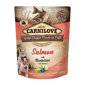 CARNILOVE - CHIEN PUPPY SAUMON ET MYRTILLES POCHON - 300 GR