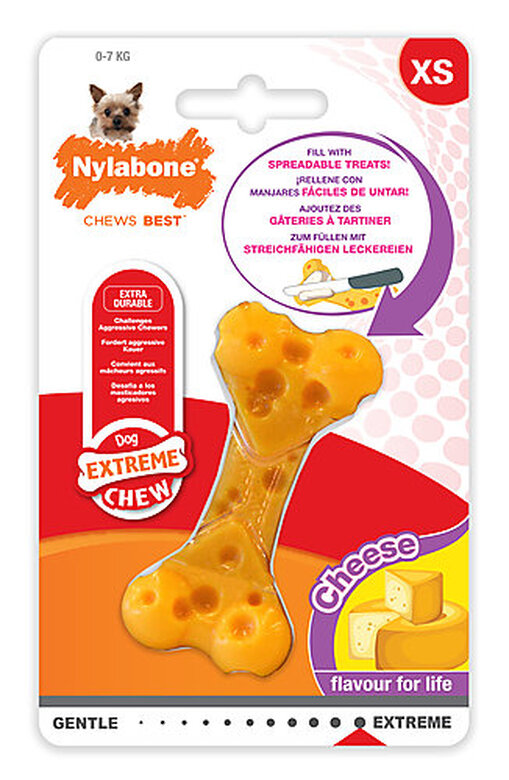 Nylabone - Jouet Os à Mâcher Extreme Chew au Fromage pour Chiens - XS image number null