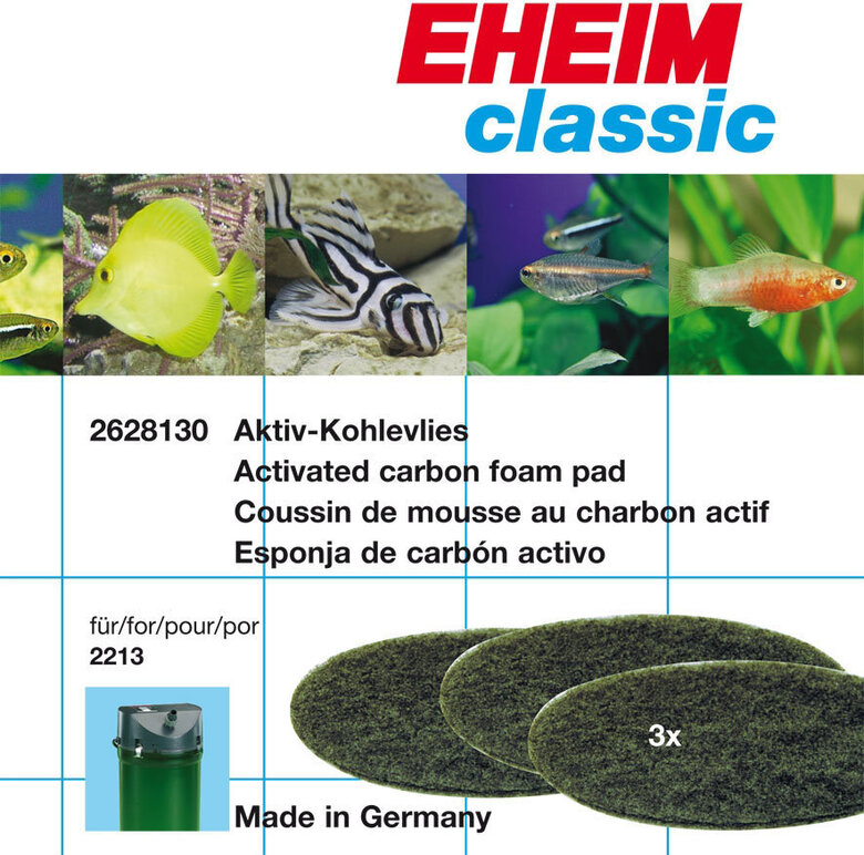 Eheim - Mousses de Charbon pour Filtres d'Aquarium 2213 - x3 Image numéro 1 Eheim - Mousses de Charbon pour Filtres d'Aquarium 2213 - x3 Image numéro 1