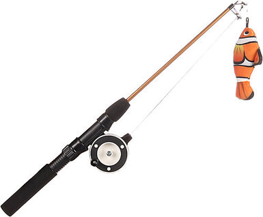 Flamingo - Jouet Rodney Poisson Clown & Canne à Pêche pour Chats - 41cm