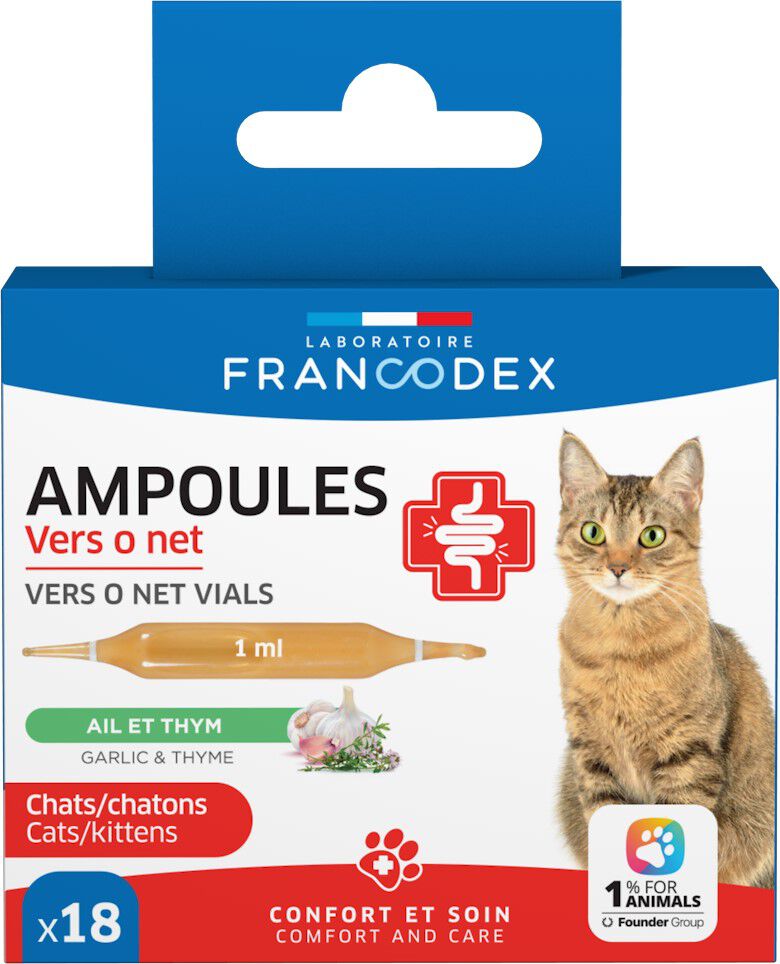 Francodex - Ampoules Vers O Net pour Chiens et Chiots - 18x1ml Image num&eacute;ro 1