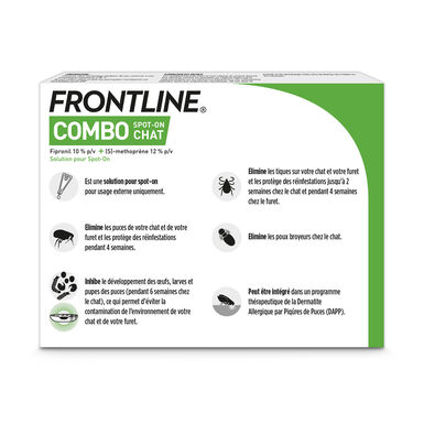 Frontline Combo - Pipettes Antiparasitaires Élimine les Puces pour Chat