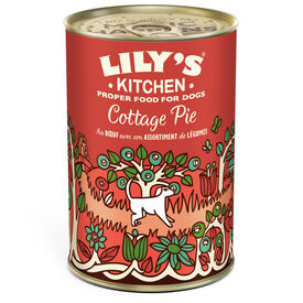 Lily's Kitchen - P&acirc;t&eacute;e Cottage Pie sans C&eacute;r&eacute;ales B&oelig;uf et L&eacute;gumes pour Chiens Adultes - 400g