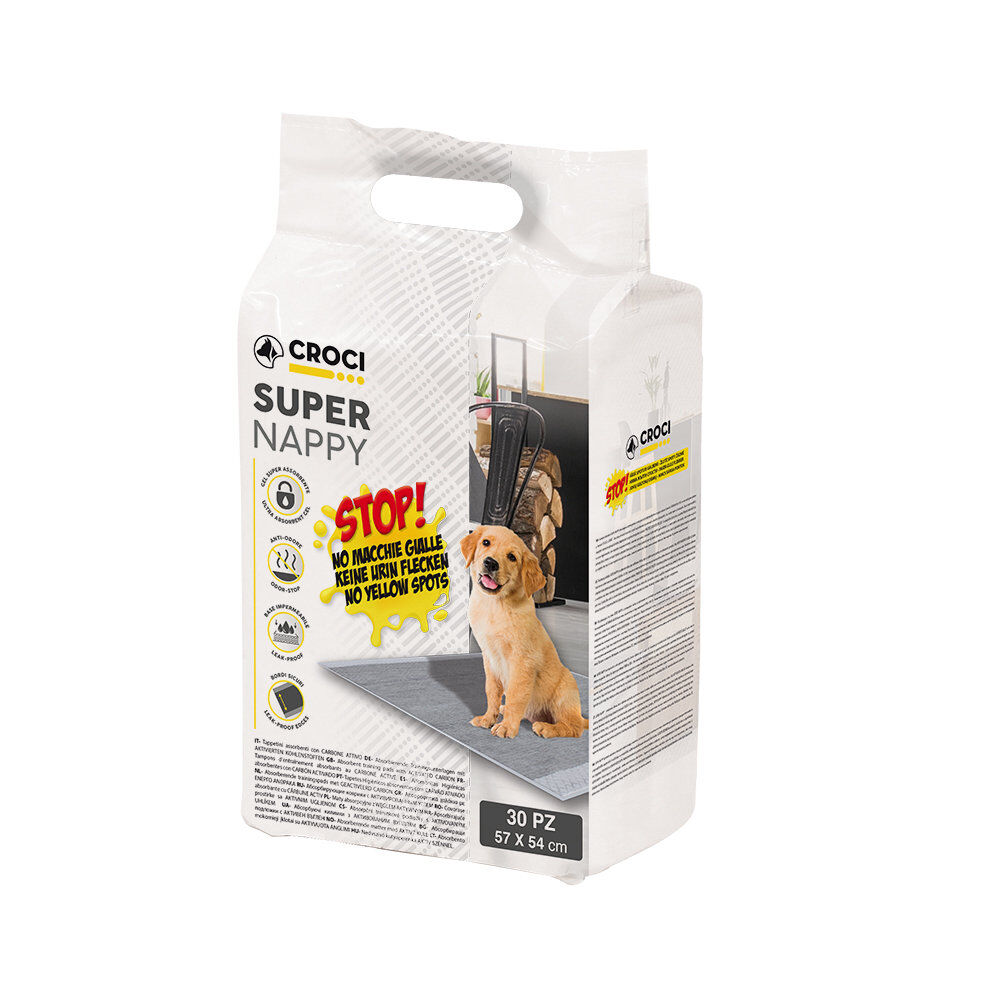 Croci - Tapis Hygi&eacute;nique Super Nappy Charbon Actif x30 - 57x54cm Image num&eacute;ro 1