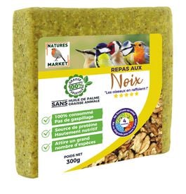 Natures Market - Graisse Végétale aux Noix pour Oiseaux des Jardins - 300g