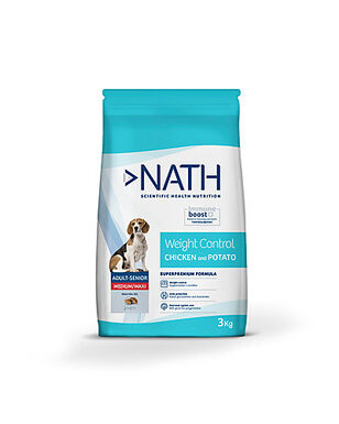Nath - Croquettes Medium/Maxi Adult Weight Control au Poulet pour Chien - 3Kg