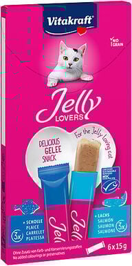 Vitakraft - Friandises Jelly Lovers Saumon et Carrelet pour Chats - 6x15g