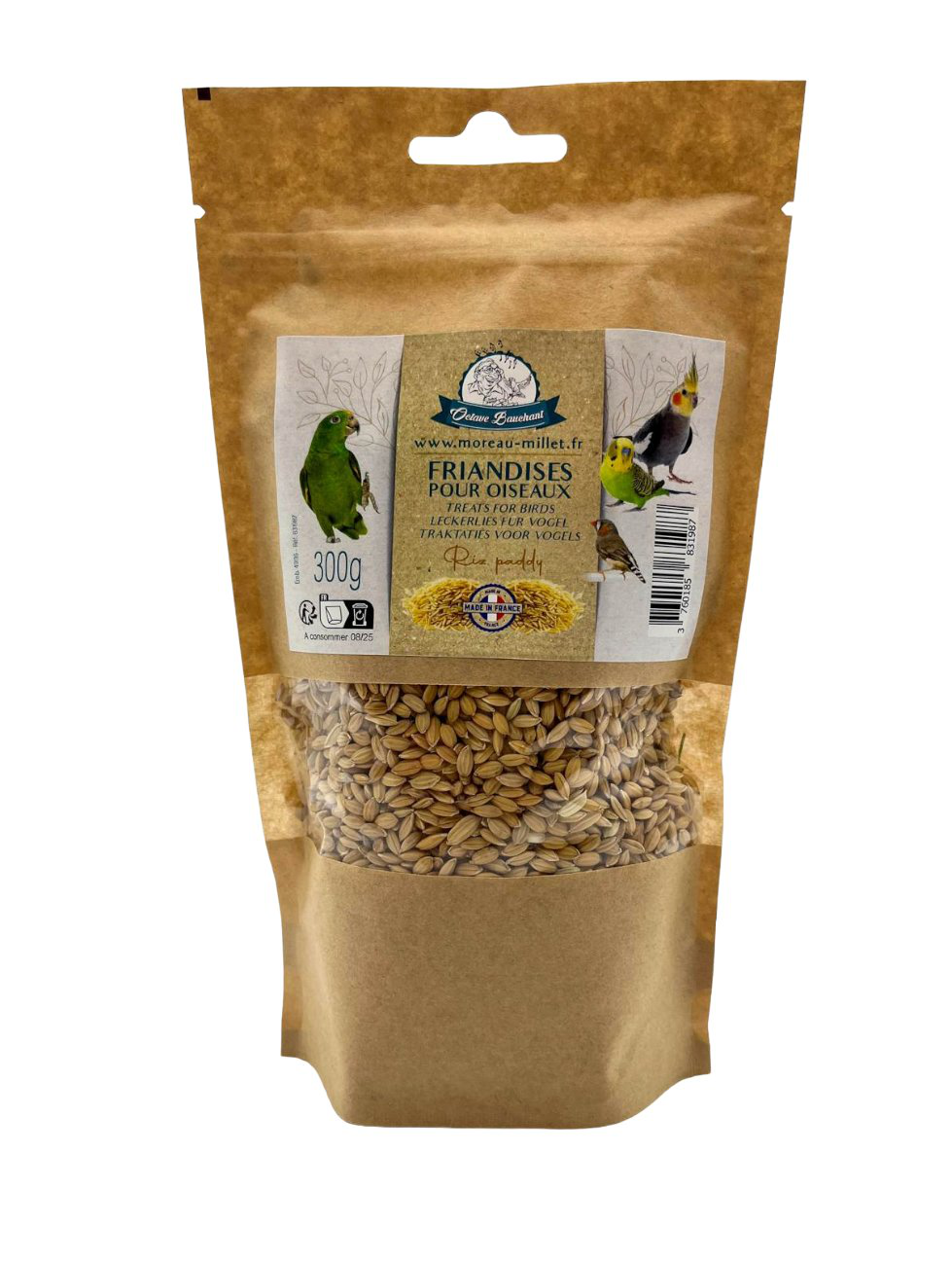 Octave Bauchant - Friandises Riz Paddy pour Oiseaux - 300g Image num&eacute;ro 1