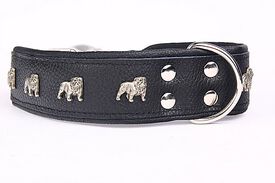 Yogipet - Collier Super Bulldog Cuir pour Chien Noir