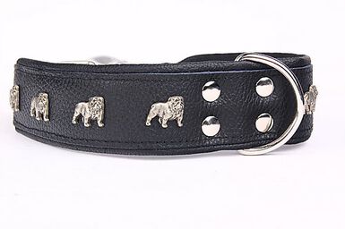 Yogipet - Collier Super Bulldog Cuir pour Chien - Noir