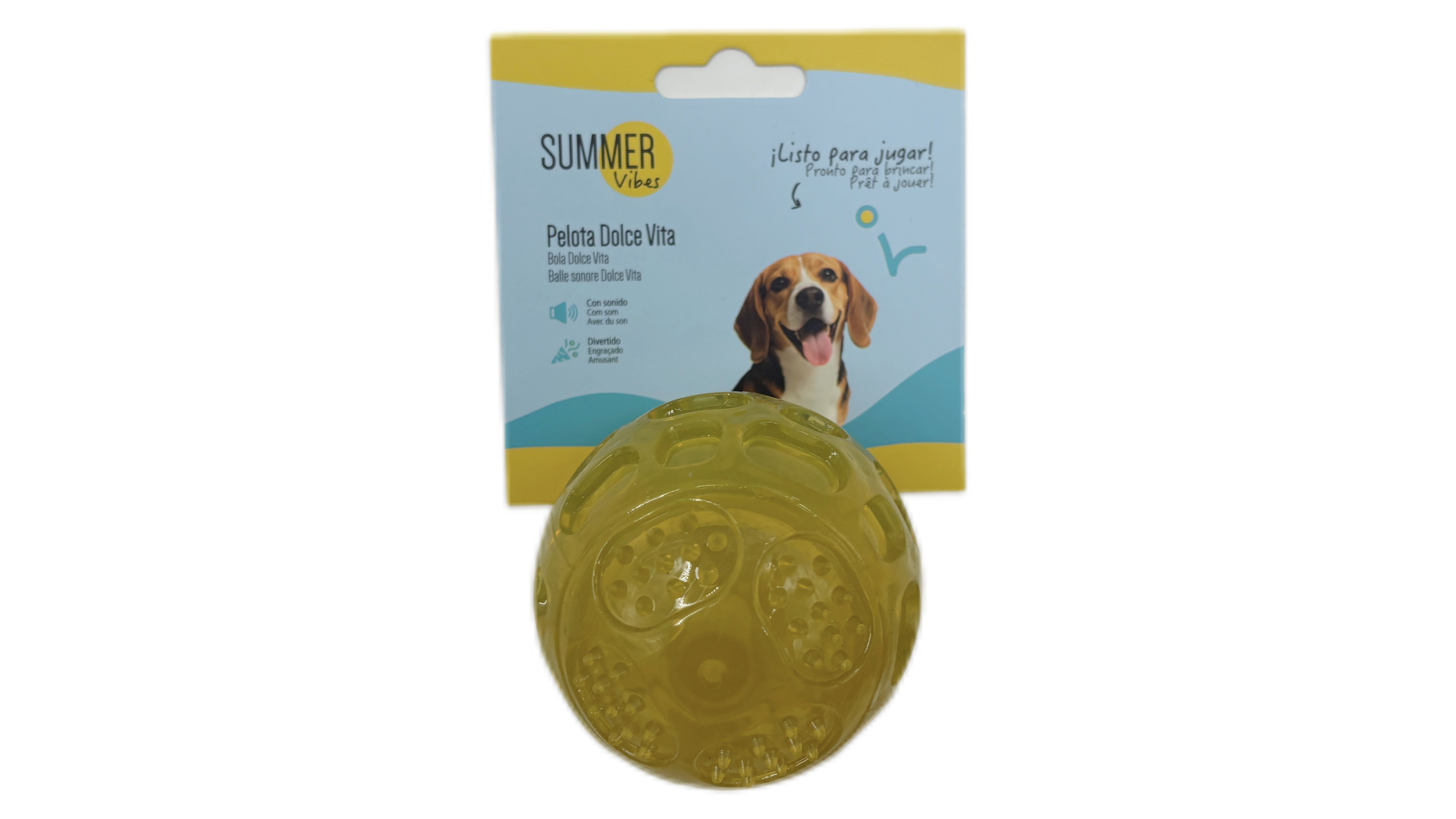 Summer Vibes - Balle Sonore pour Chiens - 7cm Image num&eacute;ro 4