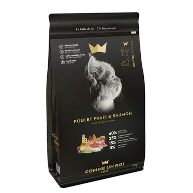 Comme Un Roi - Croquettes au Poulet Frais et Saumon pour Chaton
