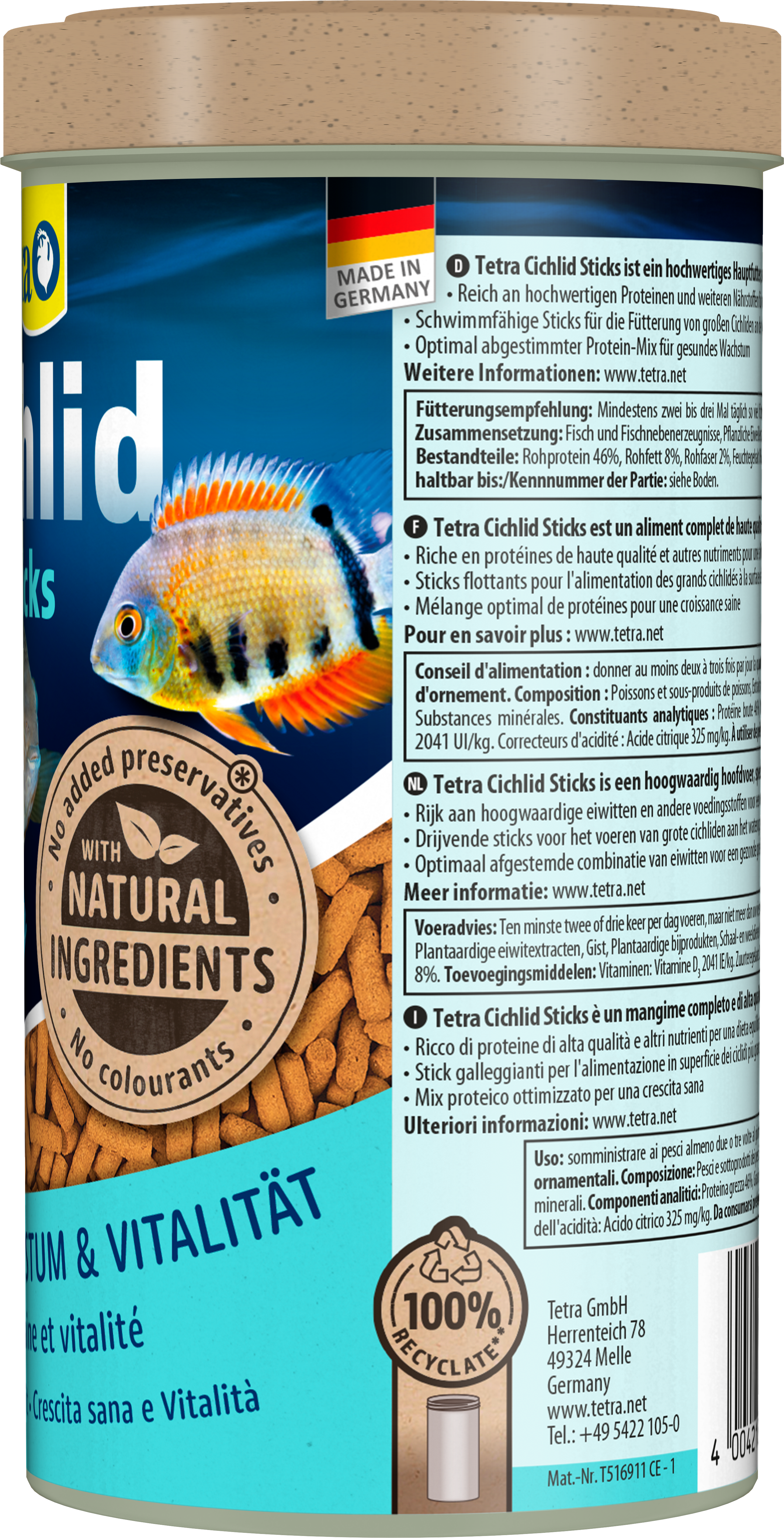 Tetra - Aliment Cichlid Sticks - 500ml Image num&eacute;ro 2