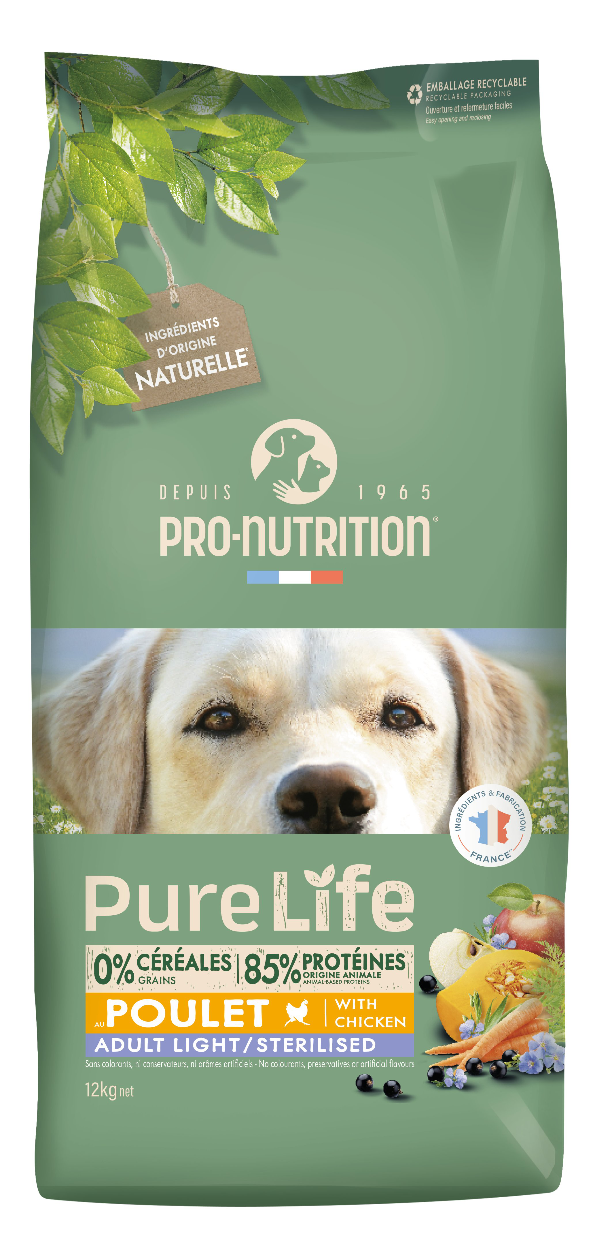 Pro-Nutrition - Croquettes Pure Life Chien Adult Light Sterilised - 12kg Image num&eacute;ro 1