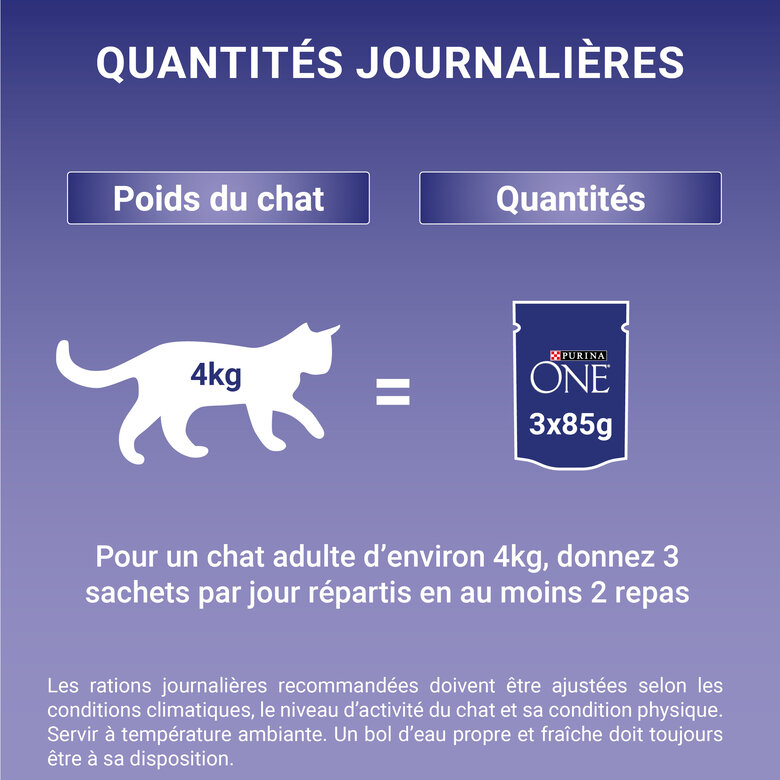PURINA ONE - Sachets fraîcheurs Poulet et Boeuf pour Chats Stérilisés - 4x85g Image numéro 8 PURINA ONE - Sachets fraîcheurs Poulet et Boeuf pour Chats Stérilisés - 4x85g Image numéro 8