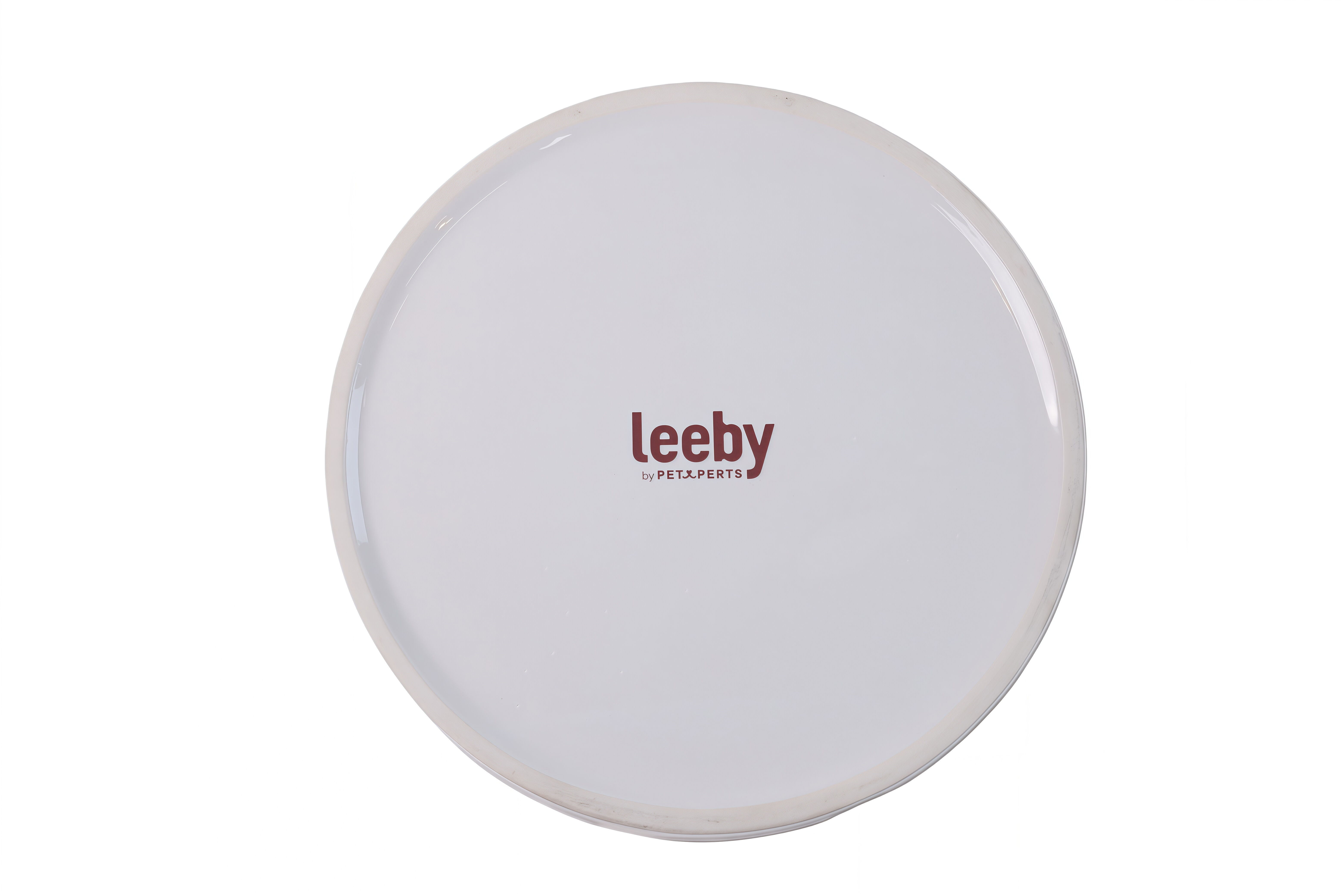 Leeby Gamelle en C&eacute;ramique Blanche et Os en Relief pour Chiens - L/ 2,3L Image num&eacute;ro 2
