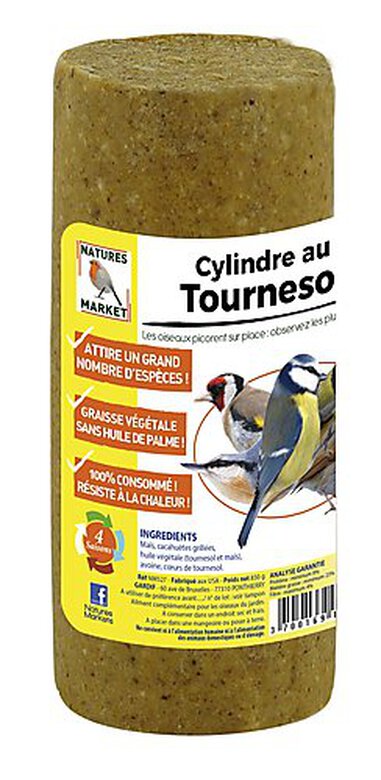 Natures Markets - Cylindre Graisse Végétale aux Tournesols pour Oiseaux du Ciel - 850g image number null