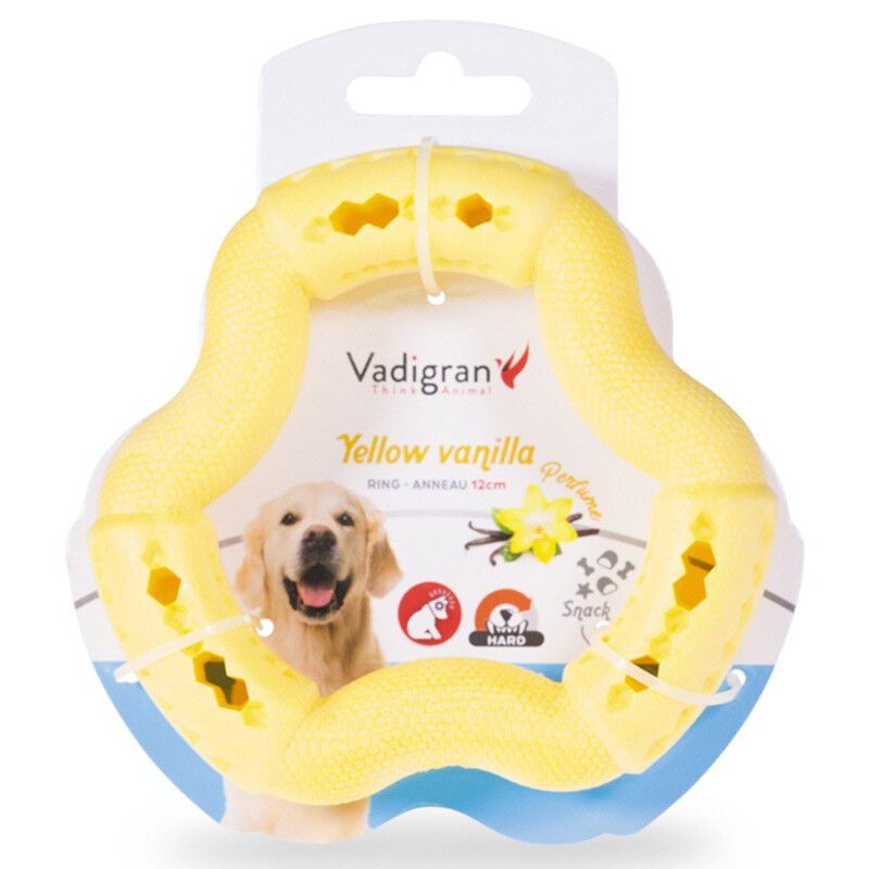 Vadigran - Jouet Anneau Jaune Vanille pour Chiens - 12cm Image num&eacute;ro 1