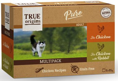 True Origins Pure - Patée Top Cat Multi viandes - 6X85g