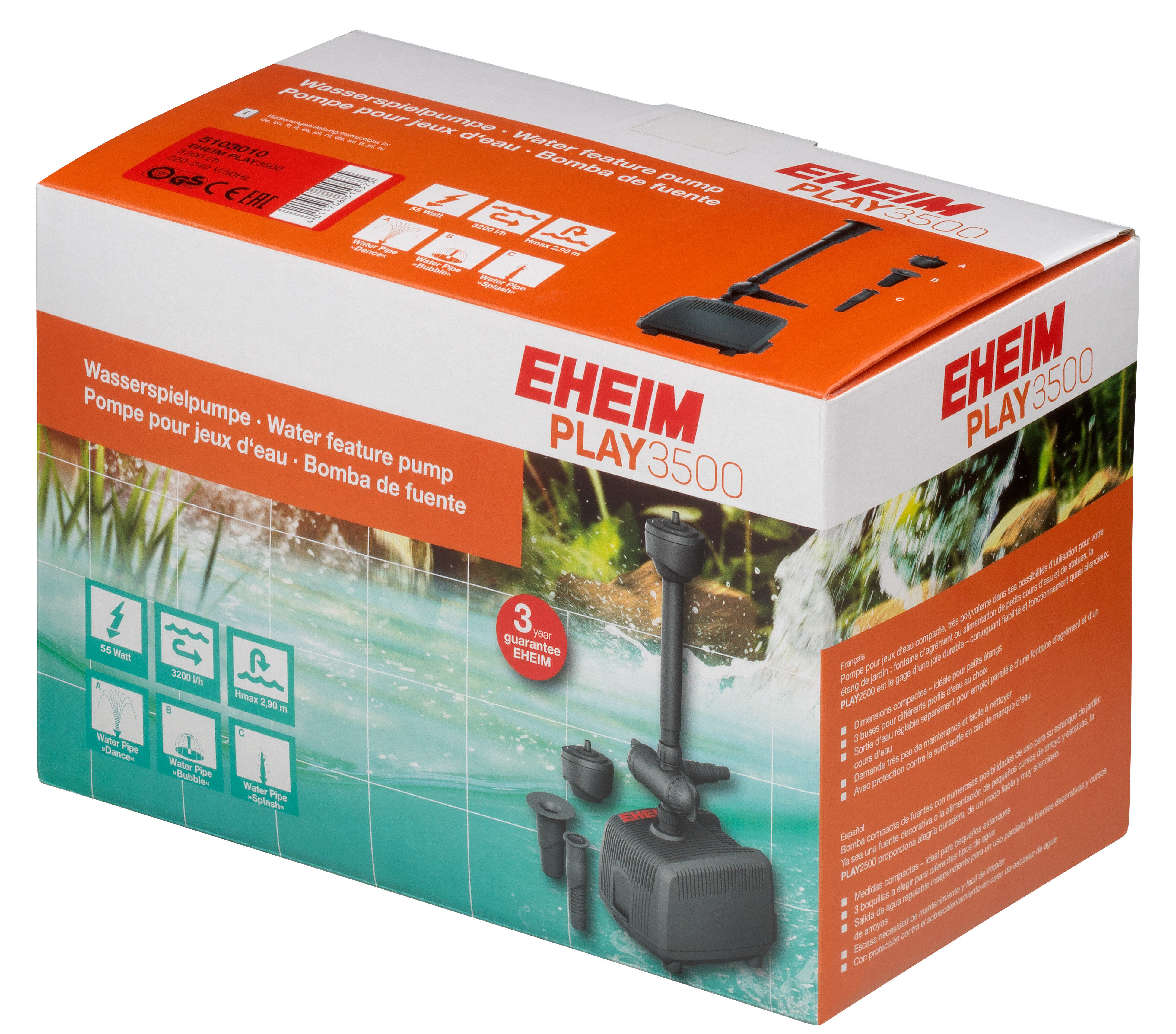 Eheim - Pompe Play 3500 avec Jets Fontaine pour Bassin Image num&eacute;ro 1