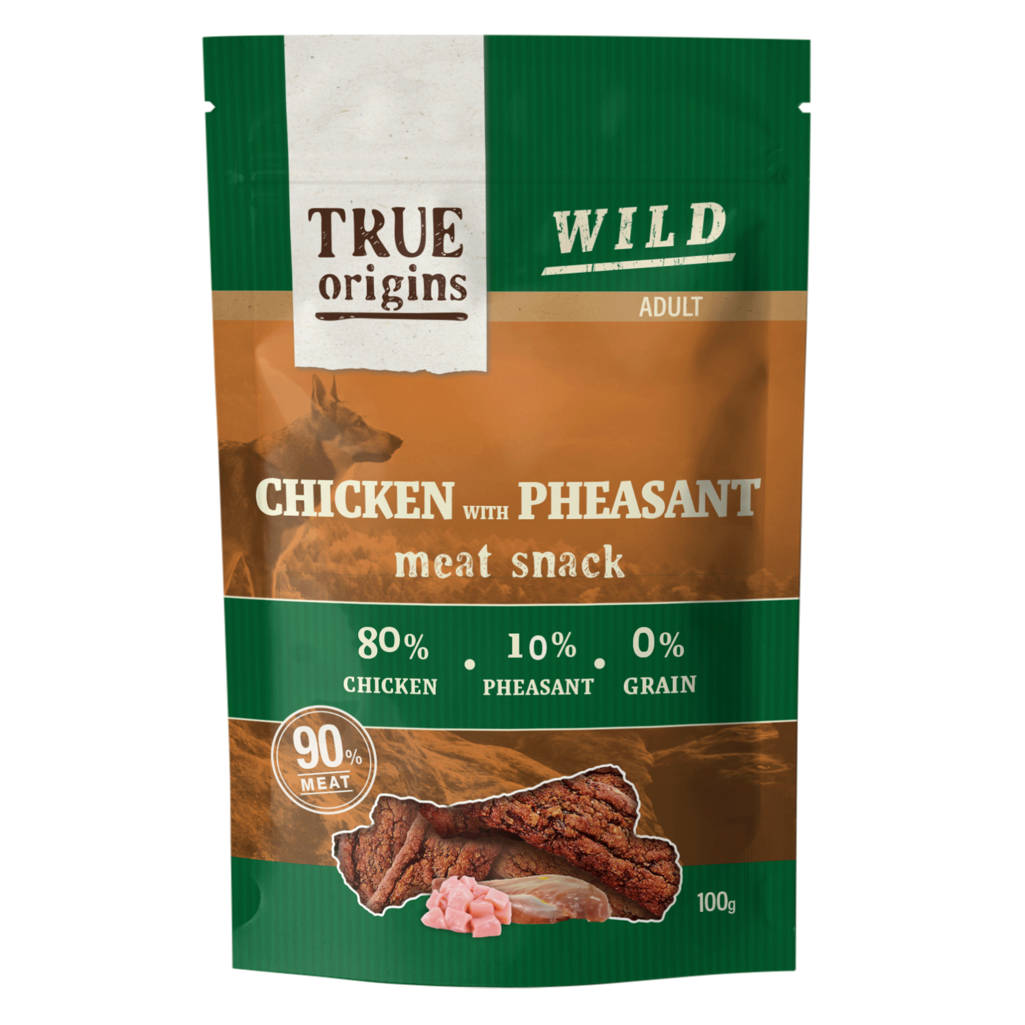 True Origins Wild - Friandises Jerky Poulet et Faisan pour Chien Adulte - 100g Image num&eacute;ro 1