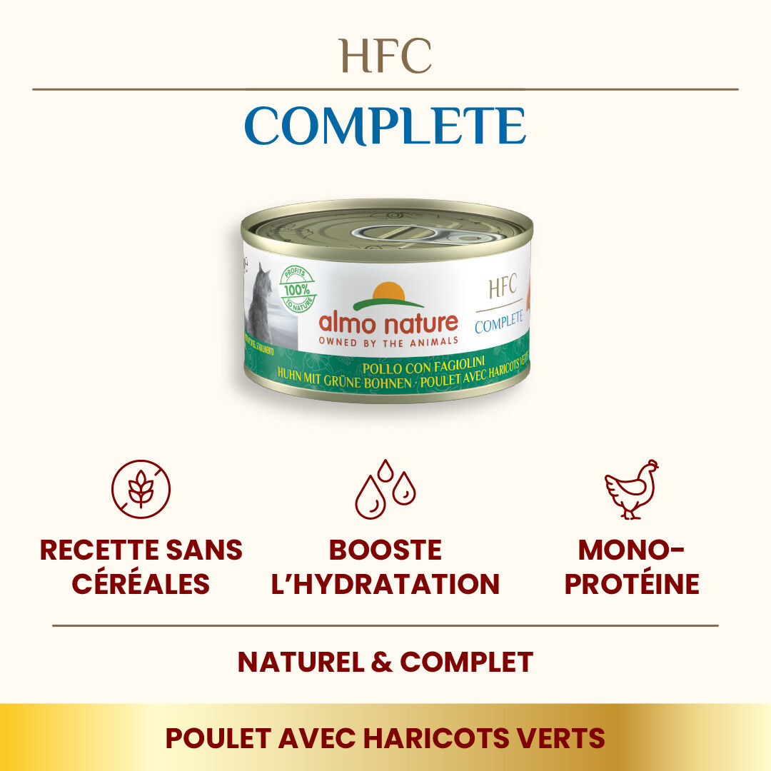 Almo Nature - P&acirc;t&eacute;e en Bo&icirc;te HFC au Poulet et Haricots Verts pour Chat - 70g Image num&eacute;ro 2
