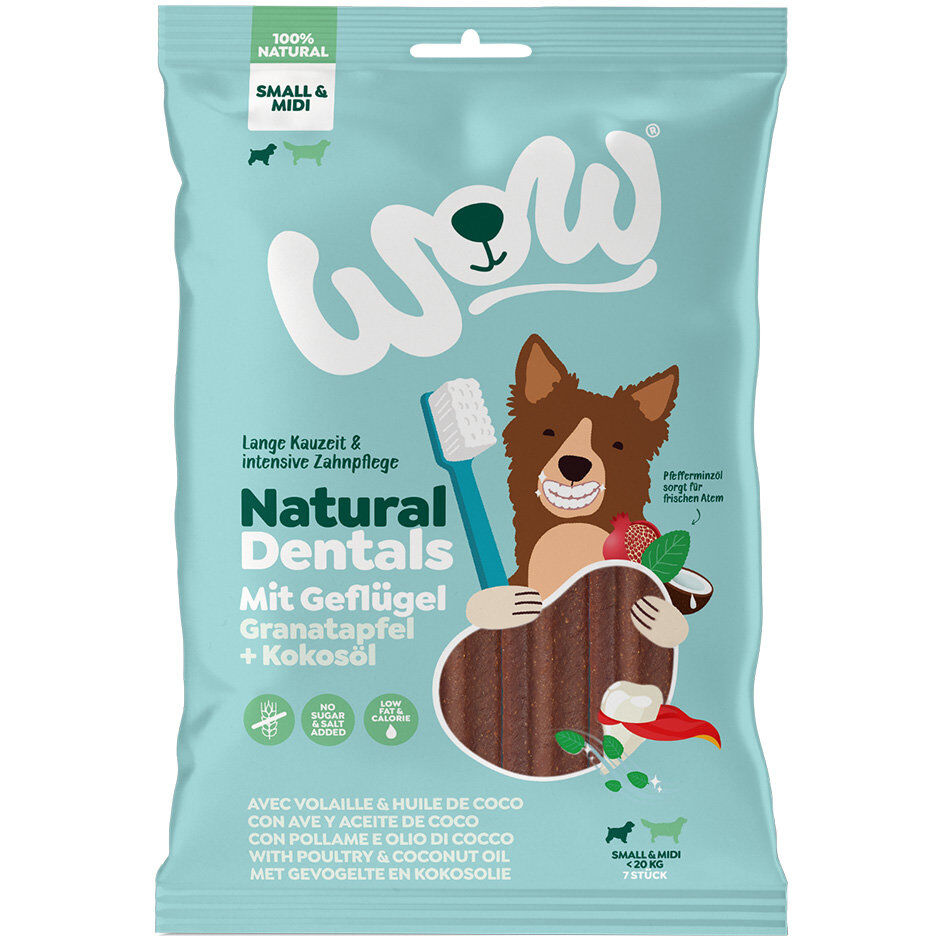 WOW - Friandises &agrave; M&acirc;cher Natural Dentals Volaille pour Petits et Moyens Chiens - 180g Image num&eacute;ro 1