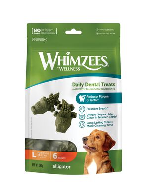 Whimzees - Friandises Alligator L Daily Dental Treats Pour Chiens - 360g