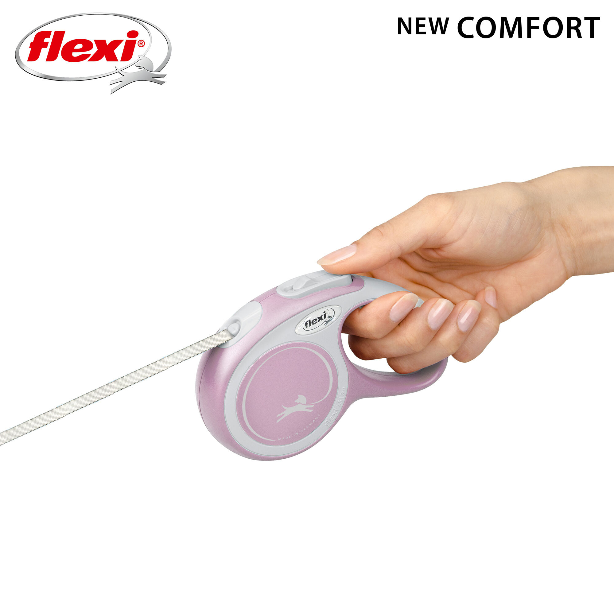 Flexi - Laisse New Confort Avec Sangle pour Chien Rose - XS 3m Image num&eacute;ro 5