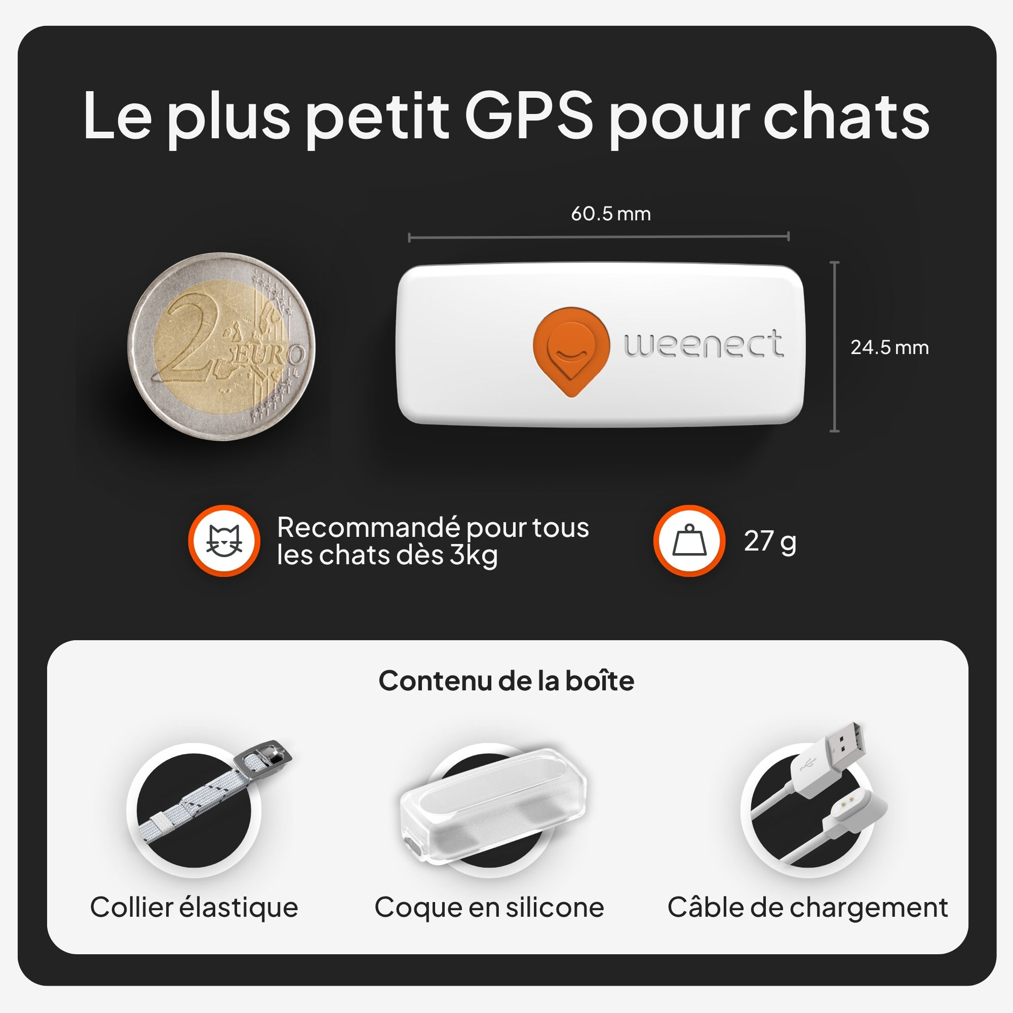 Weenect - Traceur GPS XS Edition 2023 pour Chats - Blanc Image num&eacute;ro 13