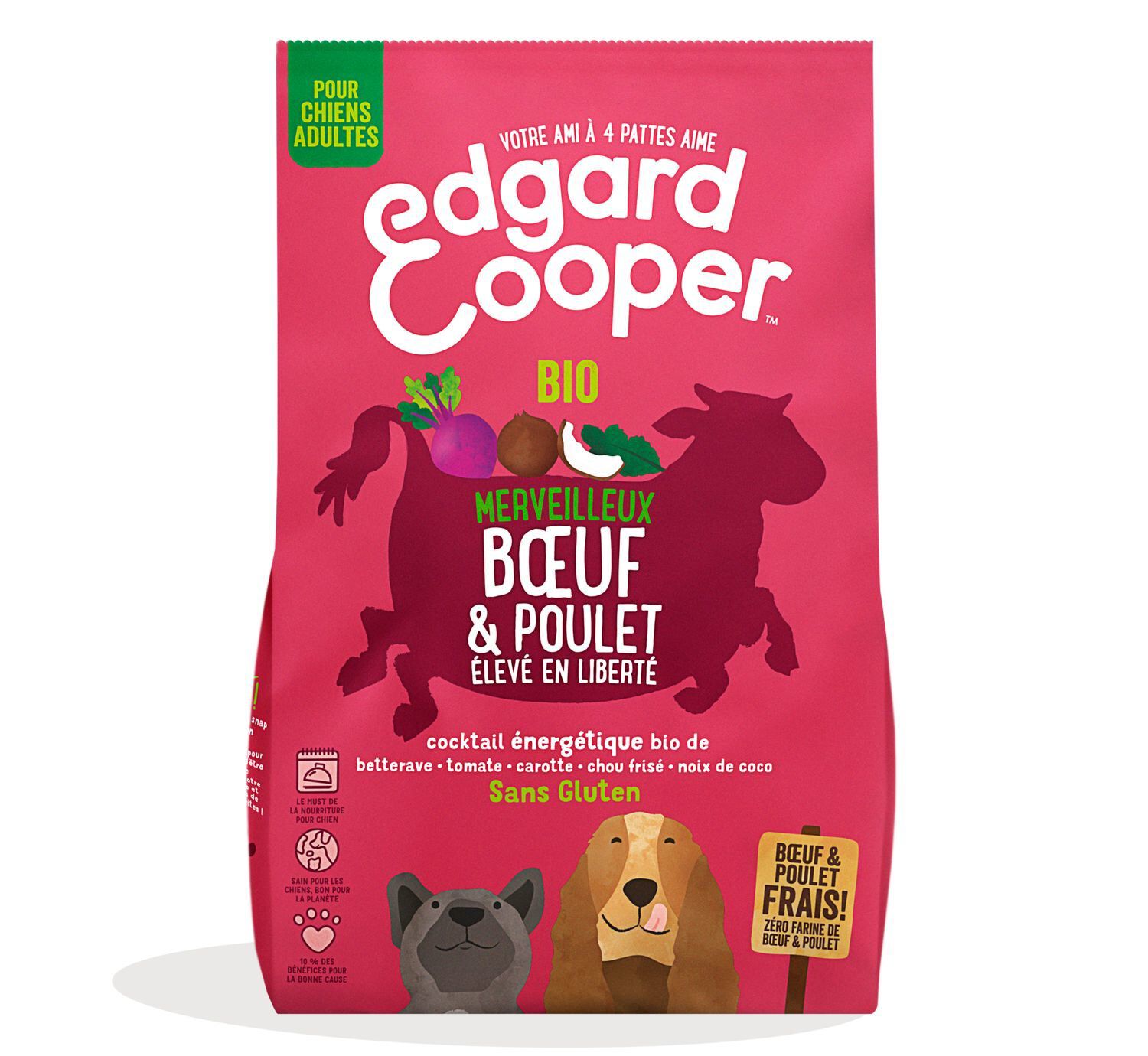 Edgard & Cooper - Croquettes BIO au B&oelig;uf et Poulet pour Chien - 2,5Kg Image num&eacute;ro 1