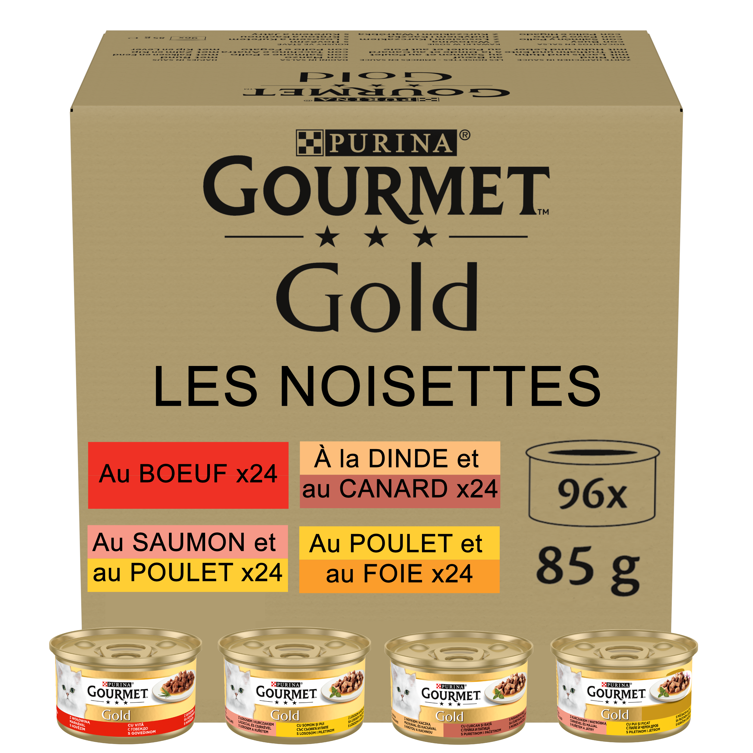 Gourmet - Bo&icirc;tes GOLD Les Noisettes pour Chats Adultes - 96x85g Image num&eacute;ro 1