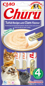 Inaba - Friandises Churu Recette Thon et Palourde pour Chats - 4x14g