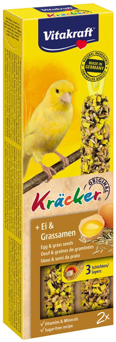 Vitakraft - Kr&auml;cker &OElig;uf et graines de Gramin&eacute;es pour Canaris x2 Image num&eacute;ro 1