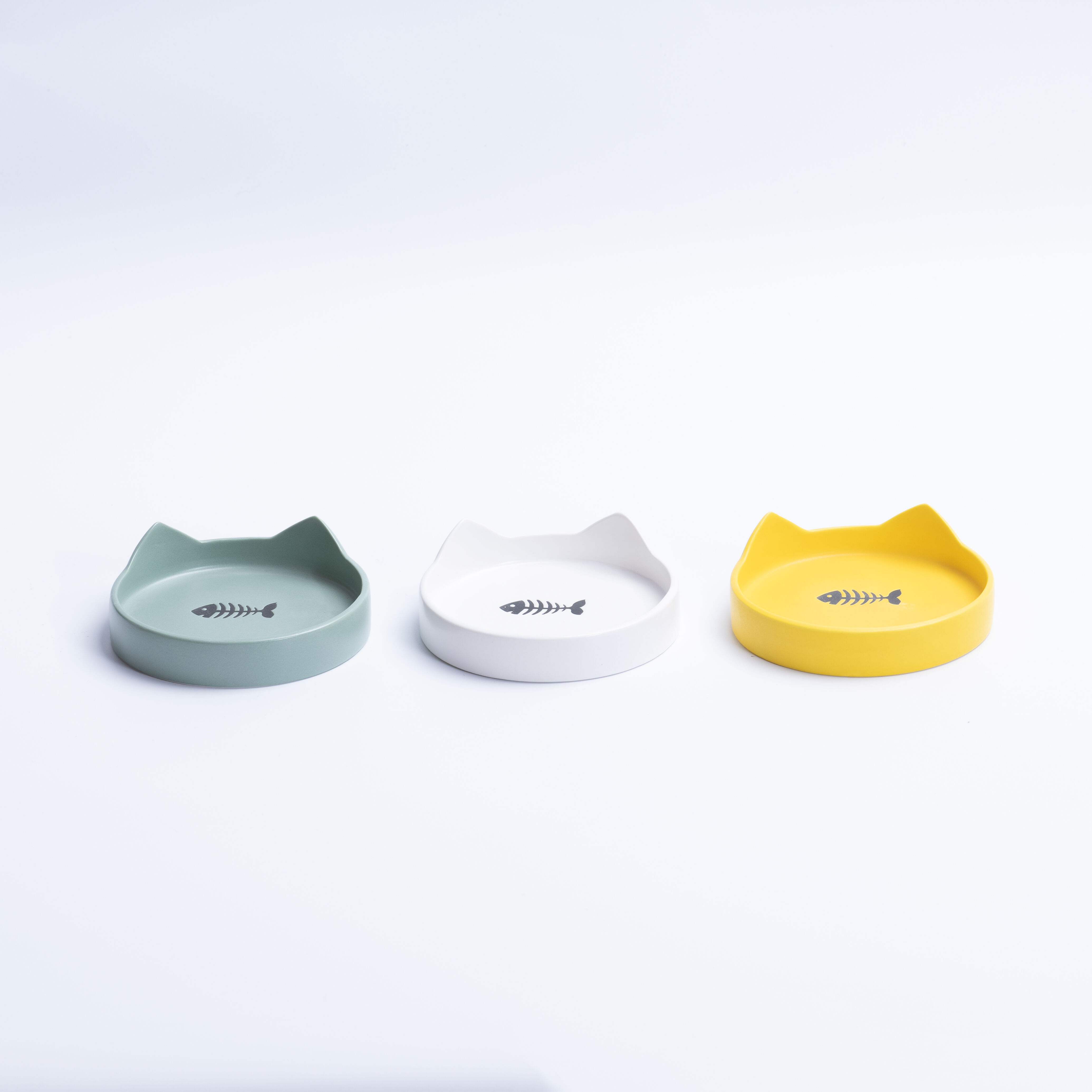 Leeby - Gamelle Forme Chat C&eacute;ramique 13cm pour Chats - Blanc Image num&eacute;ro 2