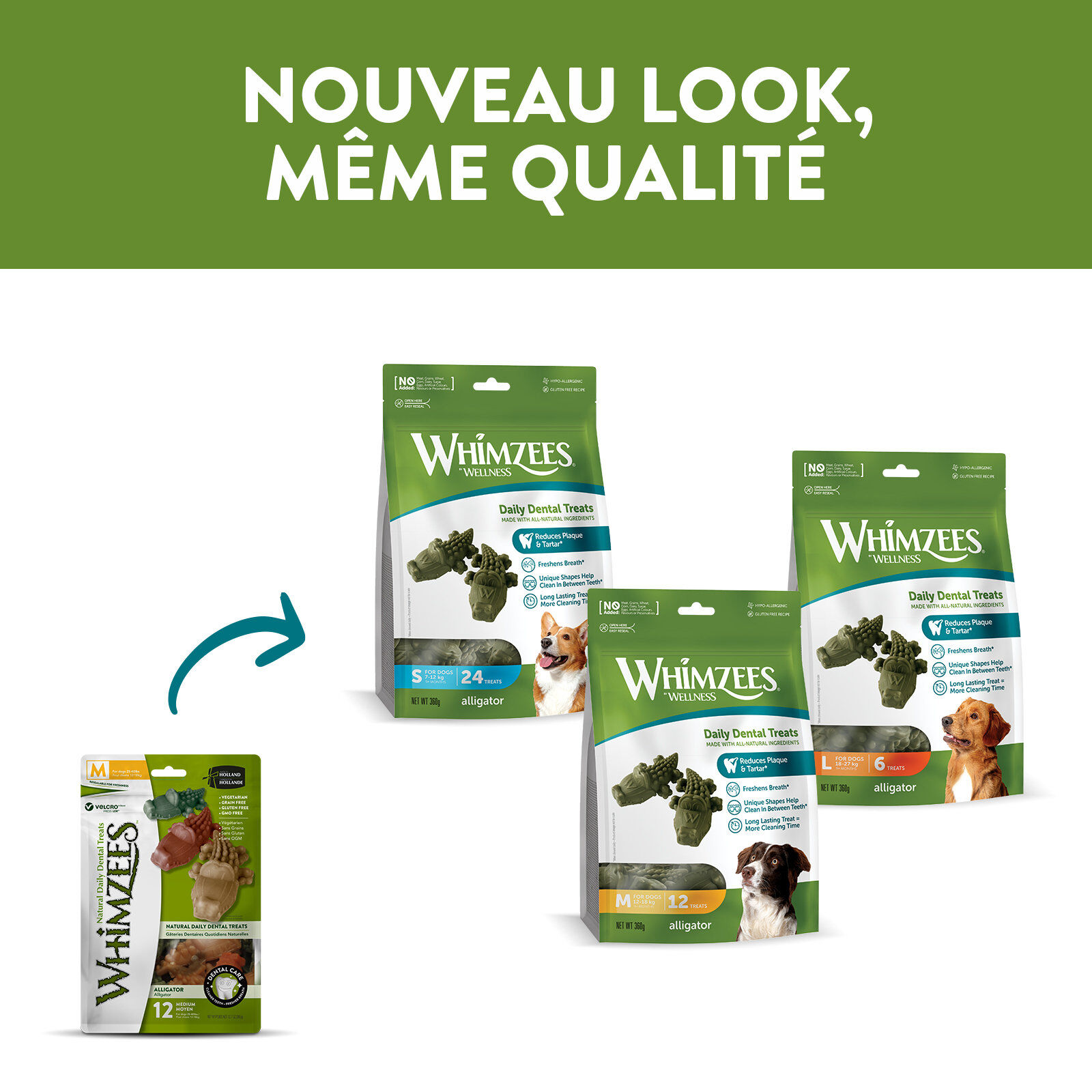 Whimzees - Friandises Nature Crocodile Dog Treats M pour Chien - x12 Image num&eacute;ro 4