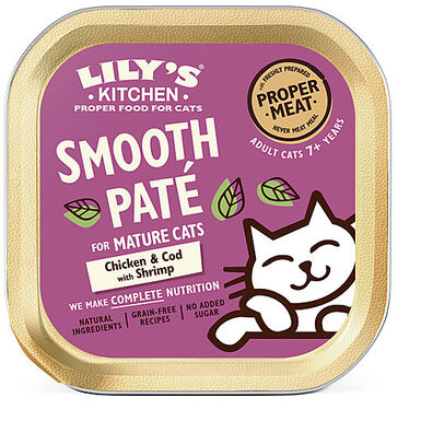 Lily's Kitchen - Pâtée Moelleuse Poulet Cabillaud et Crevette pour Chat Senior - 85g