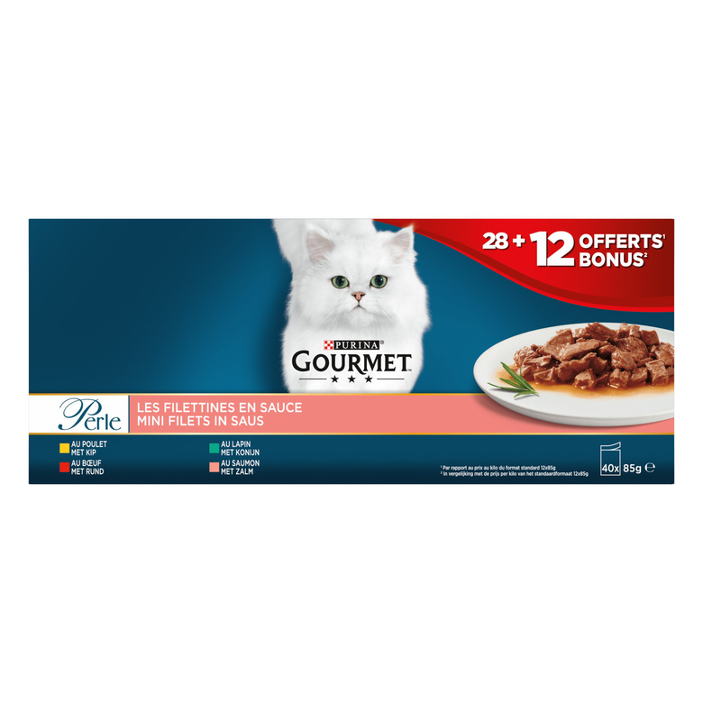 Gourmet - Sachets Fraîcheur Perle Les Filettines En Sauce Pour Chat Adulte - 40x85g Image numéro 3 Gourmet - Sachets Fraîcheur Perle Les Filettines En Sauce Pour Chat Adulte - 40x85g Image numéro 3