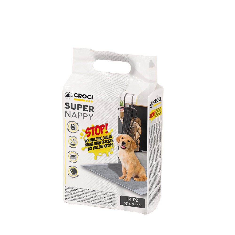 Croci - Tapis Hyg&eacute;nique Super Nappy Charbon Actif pour Chiots - 57x54cm Image num&eacute;ro 1