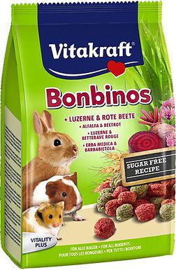 Vitakraft - Friandises Bonbinos à la Betterave et Luzerne pour Lapins et Rongeurs - 40g