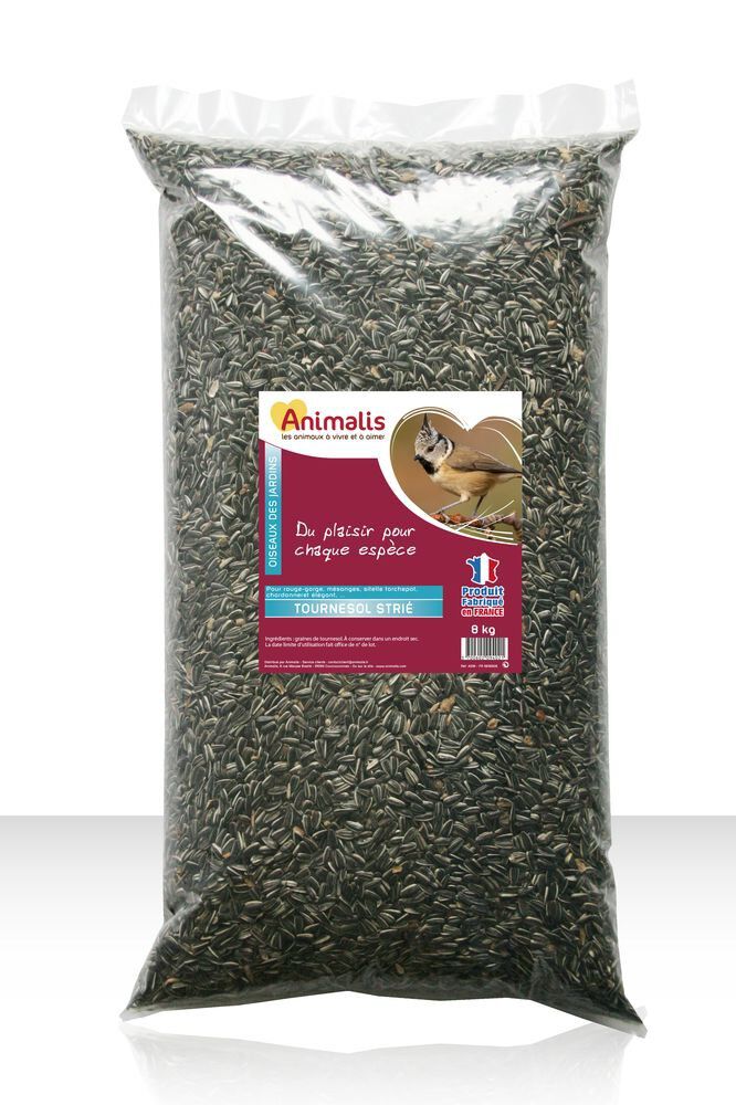 Animalis - Aliment Tournesol Stri&eacute; pour Oiseaux des Jardins - 8Kg Image num&eacute;ro 1