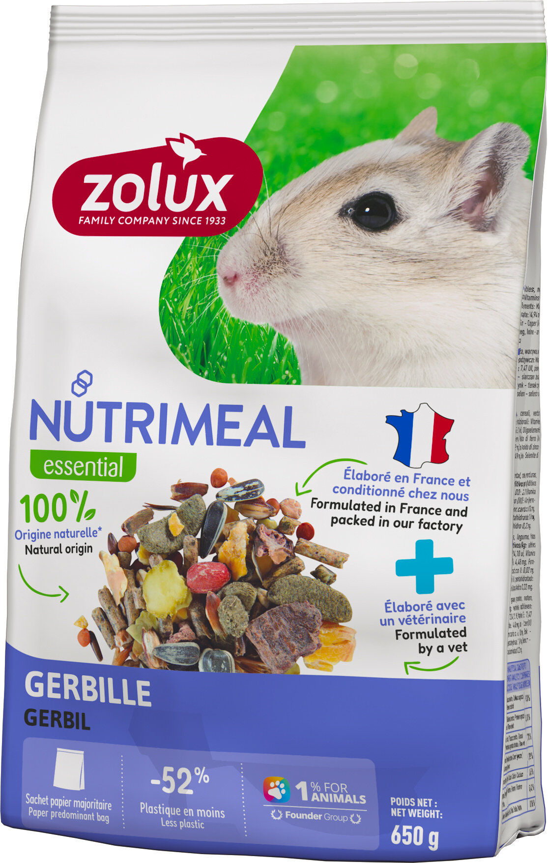 Zolux - M&eacute;lange Aliment Nutrimeal Pour Gerbille - 650g Image num&eacute;ro 1