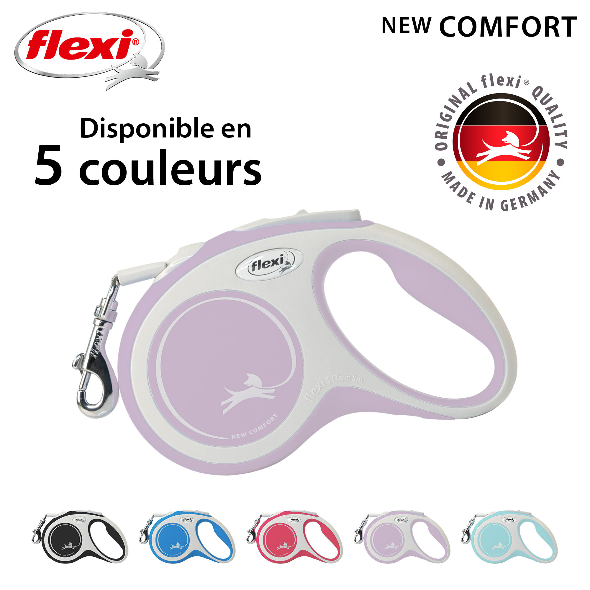 Flexi - Laisse New Confort Avec Sangle pour Chien Rose - S 5m Image num&eacute;ro 7