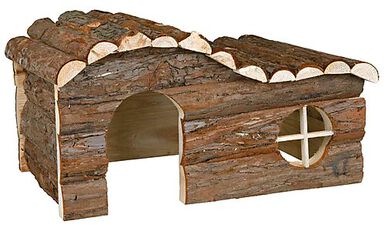 Trixie - Maison Hanna lapin en bois d'écorce/flammée - 43x22x28 cm