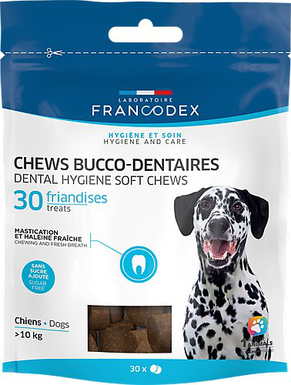 Francodex - Friandises Chews Bucco-dentaires pour Chiens > 10Kg - x30