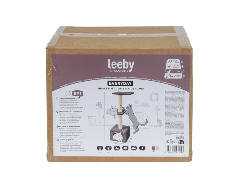 Leeby - Arbre à Chat Cube Colette pour Chats - Gris Image numéro 6 Leeby - Arbre à Chat Cube Colette pour Chats - Gris Image numéro 6